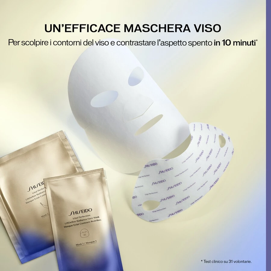 Shiseido Vital Perfection LiftDefine Radiance Face Mask Set Cofanetto Maschere 7 Shiseido Vital Perfection LiftDefine Radiance Face Mask Set Cofanetto Maschere - immagine 5